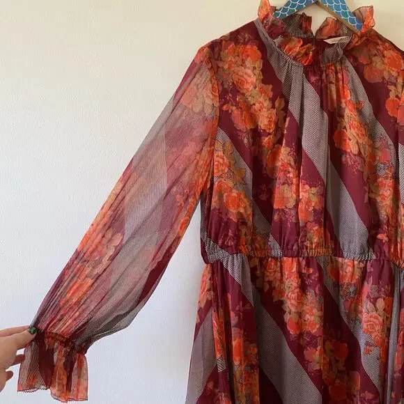 SOFT SURROUNDINGS Woodland Manor Chiffon Midi Dress - Picture 5 of 9